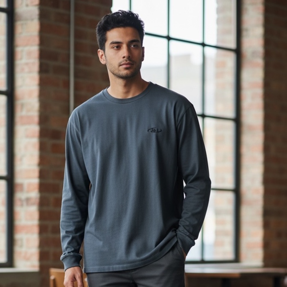 #328 Jack and Jones Men's Deep Blue Long Sleeve Shirt